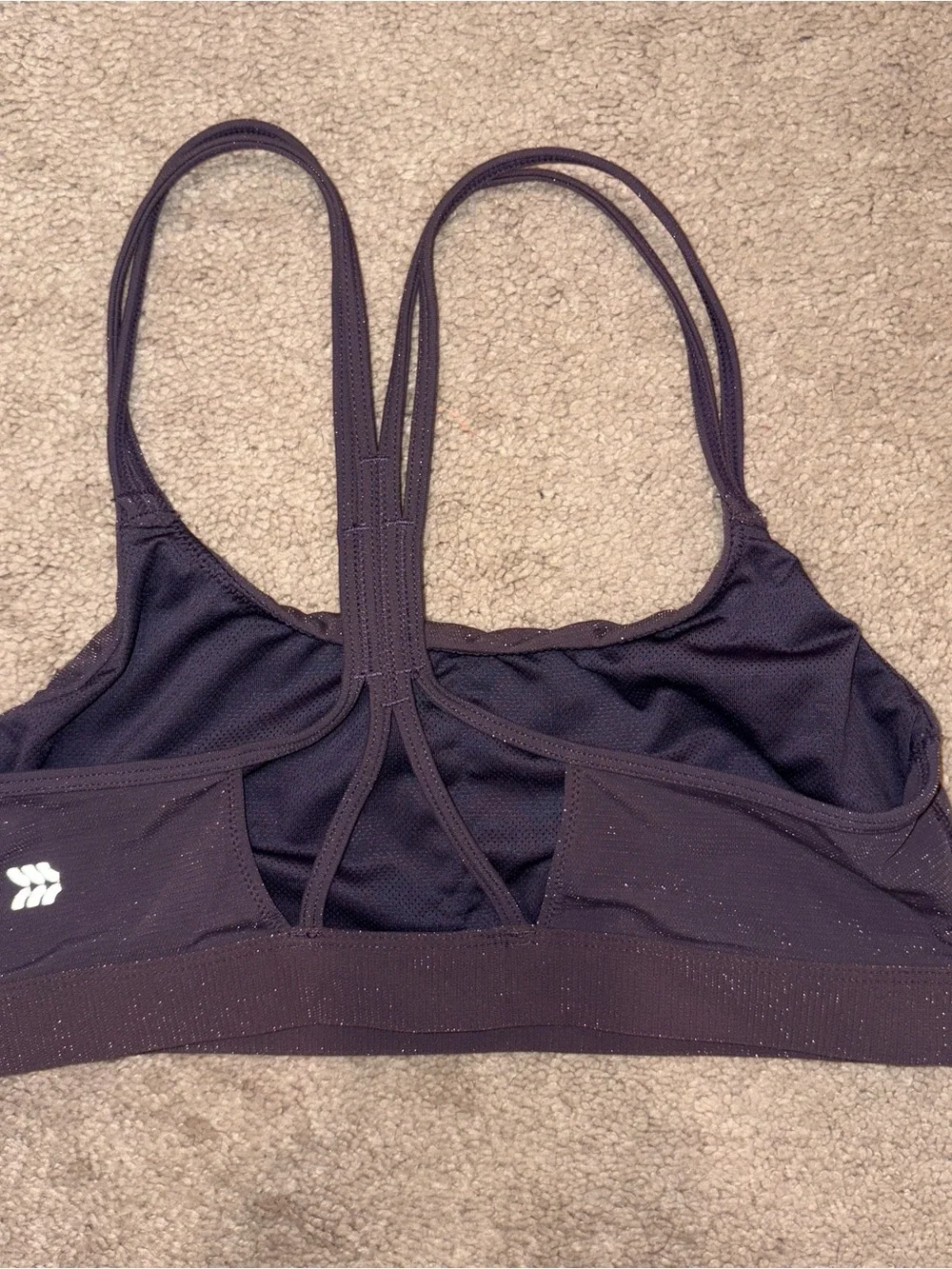 all in motion Sparkle Strappy Sports Bralette - Plum Size: M